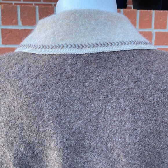 Vintage Variations Earth Tone Brown Beige 100% Wool Button Up Jacket Shacket Med - Picture 3 of 11
